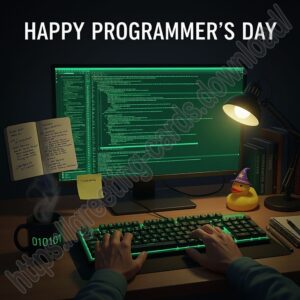 Happy Programmer's Day. A stylish, modern greeting card.