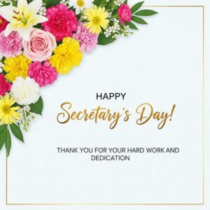 Happy Secretary's Day! Thank you for your hard work and dedication. Greeting card.