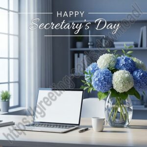 Happy Secretary's Day. Greeting card.