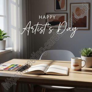 Happy Artist's Day! A modern greeting card.