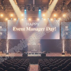 Happy Event Manager Day! A festive greeting card.