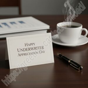 Happy Underwriter Appreciation Day. Greeting card.