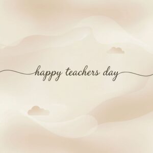 Happy Teachers Day! Beige greeting card.