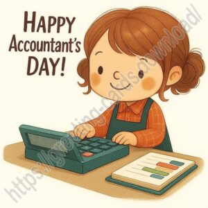 Happy Accountant's Day! Cartoon greeting card.