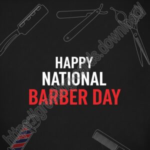 Happy National Barber Day! Greeting card.