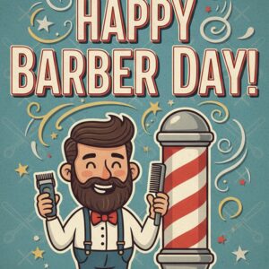 Happy Barber's Day! Greeting card.