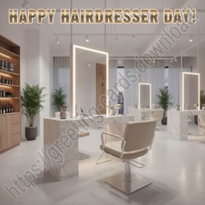 Happy Hairdresser Day! A stylish, modern greeting card.