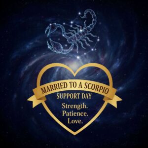 Married To A Scorpio Support Day greeting card.