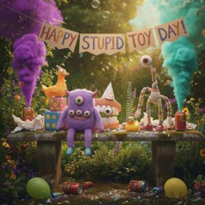 Happy Stupid Toy Day greeting card