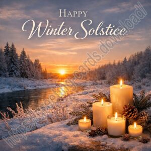 Happy Winter Solstice greeting card