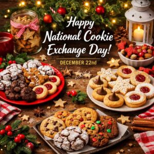 Happy National Cookie Exchange Day greeting card