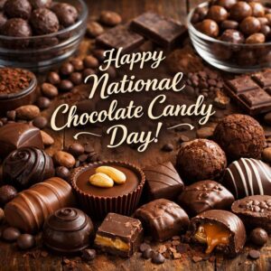 Happy National Chocolate Candy Day greeting card