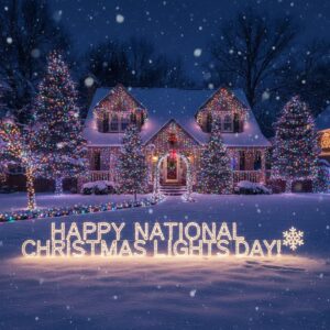 Happy National Christmas Lights Day! greeting card.