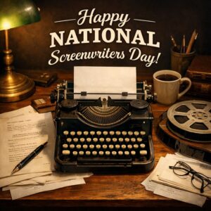 Happy National Screenwriters Day greeting card