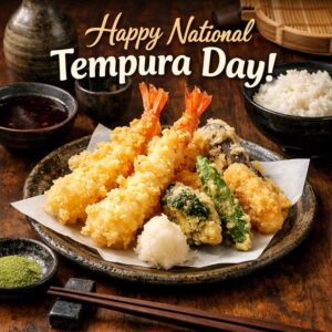 Happy National Tempura Day greeting card