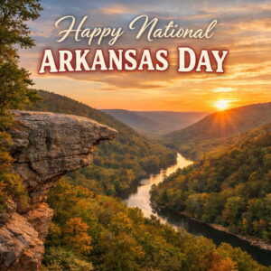 Happy National Arkansas Day greeting card