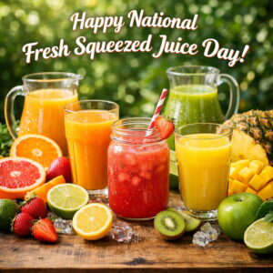 Happy National Fresh Squeezed Juice Day greeting card