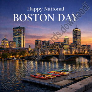 Happy National Boston Day greeting card