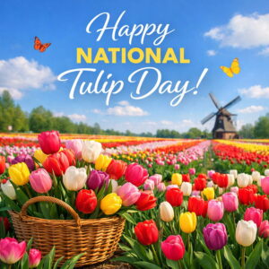 Happy National Tulip Day greeting card