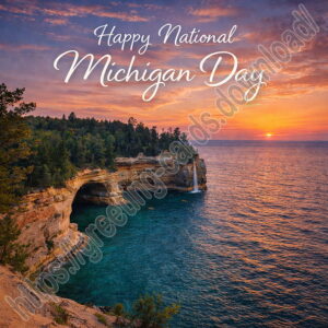 Happy National Michigan Day greeting card