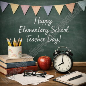 Happy Elementary School Teacher Day greeting card