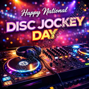 Happy National Disc Jockey Day greeting card
