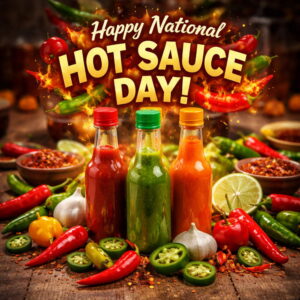 Happy National Hot Sauce Day greeting card