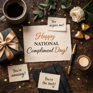 Happy National Compliment Day greeting card
