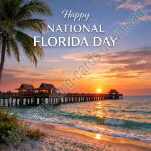 Happy National Florida Day greeting card