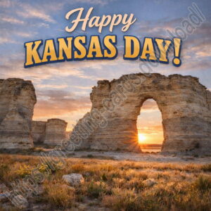 Happy Kansas Day greeting card