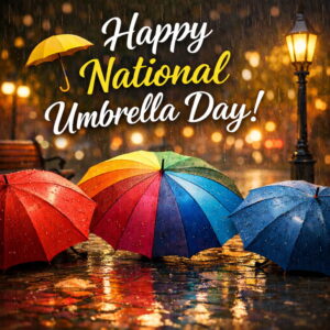 Happy National Umbrella Day greeting card