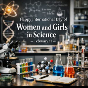 Happy International Day of Women and Girls in Science greeting card