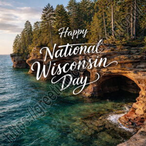 Happy National Wisconsin Day greeting card