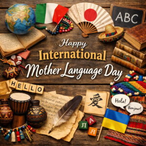 Happy International Mother Language Day greeting card