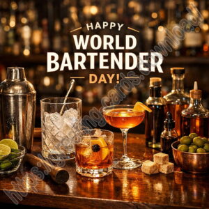 Happy World Bartender Day greeting card
