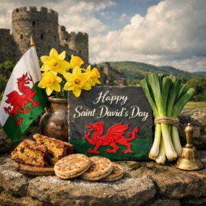 Happy Saint David's Day greeting card