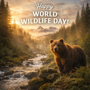 Happy World Wildlife Day greeting card