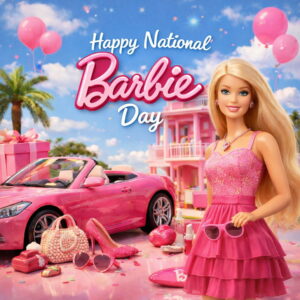 Happy National Barbie Day greeting card