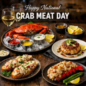 Happy National Crab Meat Day greeting card