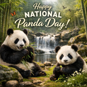 Happy National Panda Day greeting card