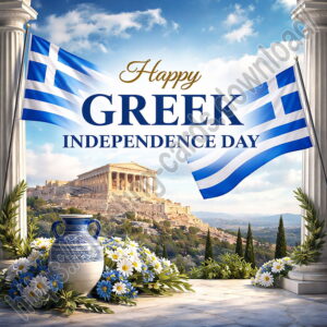 Happy Greek Independence Day greeting card