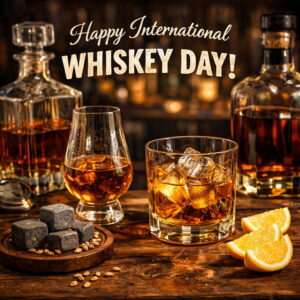 Happy International Whiskey Day greeting card