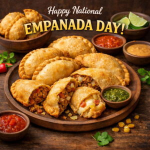 Happy National Empanada Day greeting card