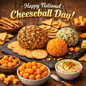 Happy National Cheeseball Day greeting card
