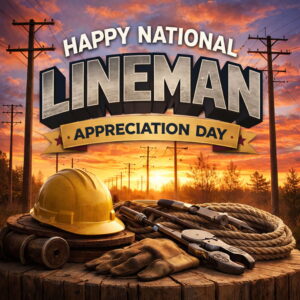 Happy National Lineman Appreciation Day greeting card