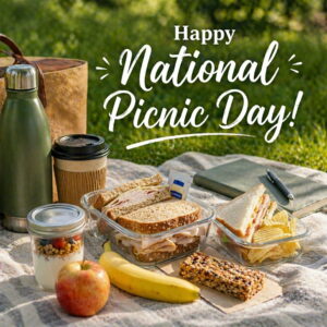 Happy National Picnic Day greeting card