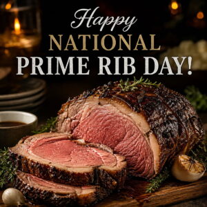 Happy National Prime Rib Day greeting card