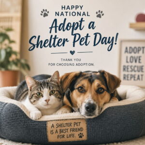Happy National Adopt a Shelter Pet Day greeting card