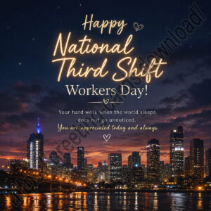 Happy National Third Shift Workers Day greeting card