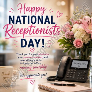 Happy National Receptionists Day greeting card